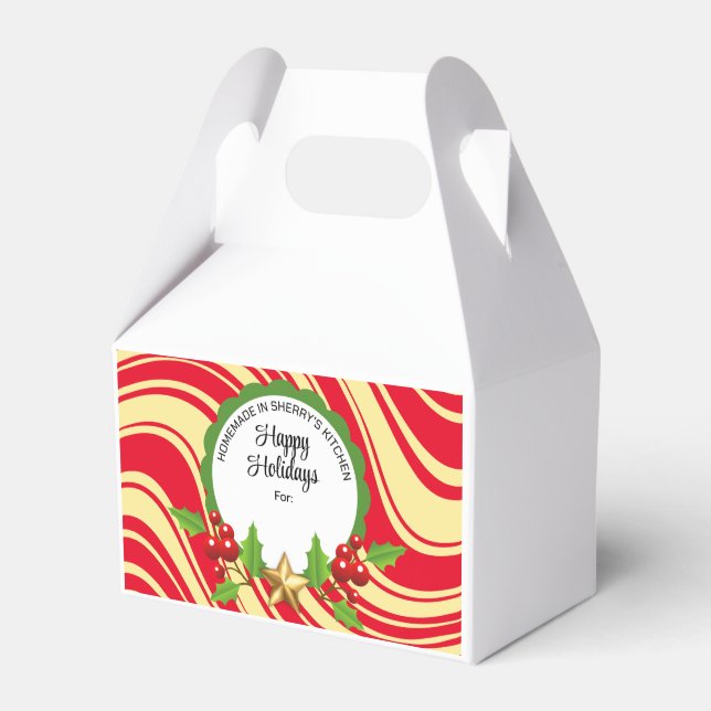 Christmas holiday personalized cookie treat box (Front Side)