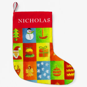 Christmas Holiday Personalized Name Small Christmas Stocking