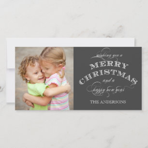 CHRISTMAS HOLIDAY PHOTO CARD   GRAY