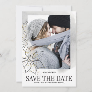Christmas Holiday Photo Elegant Chic Save The Date