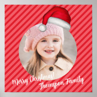 Christmas Holiday Photo Festive Red Striped