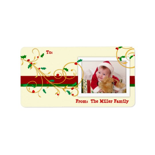 Christmas Holiday PHOTO Gift Tag Labels