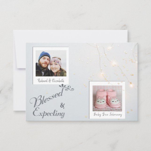 Christmas Holiday Photo Pregnancy Announcement (Front)