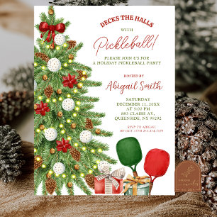 Christmas Holiday Pickleball Party Invitation