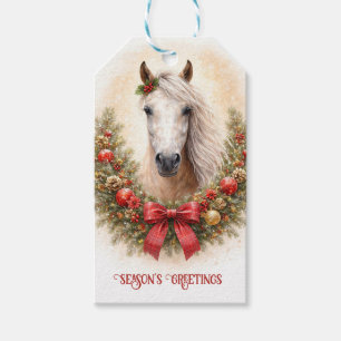 Christmas Holiday Pretty Horse and Wreath Gift Tags