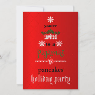 Christmas Holiday Pyjamas & Pancakes Family Party Invitation