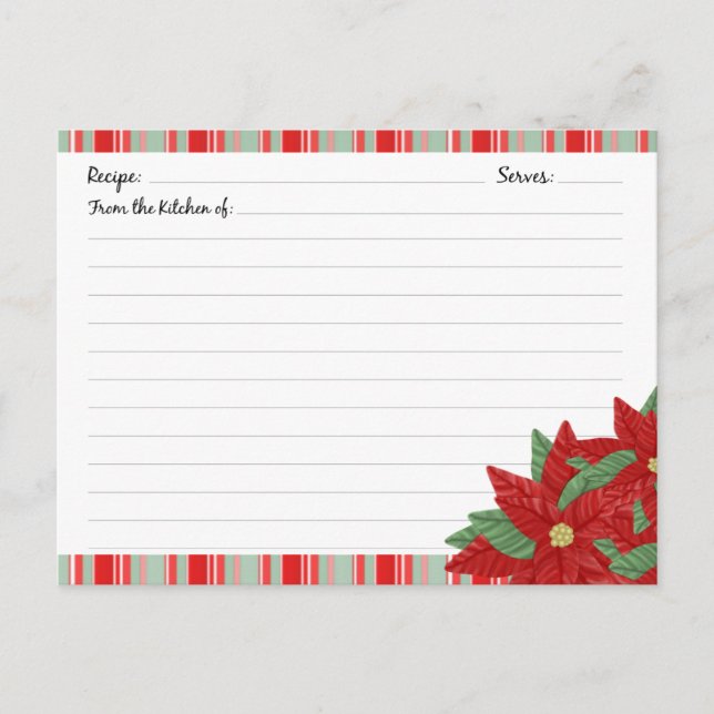 Christmas Holiday Recipe Cards (Front)