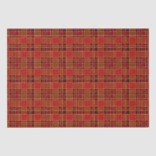 Christmas Holiday Red and Gold Plaid Tissue Paper