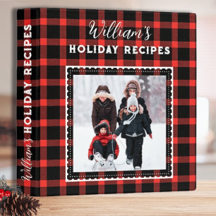 Christmas Holiday Red plaid Family Photo Binder