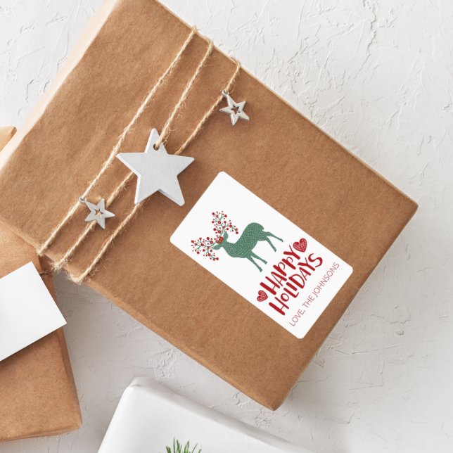 Christmas Holiday Reindeer Gift Label (Creator Uploaded)