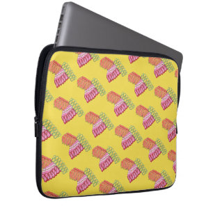 Christmas Holiday Ribbon Candy Xmas Foodie Yellow Laptop Sleeve