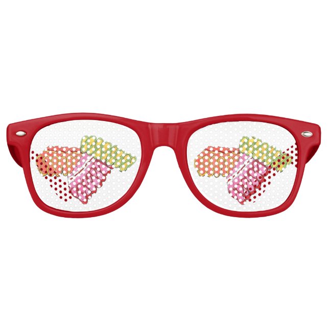 Christmas Holiday Ribbon Hard Candy Xmas Food Retro Sunglasses (Front)