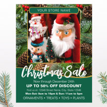 Christmas Holiday Sale Custom Photo Green Business