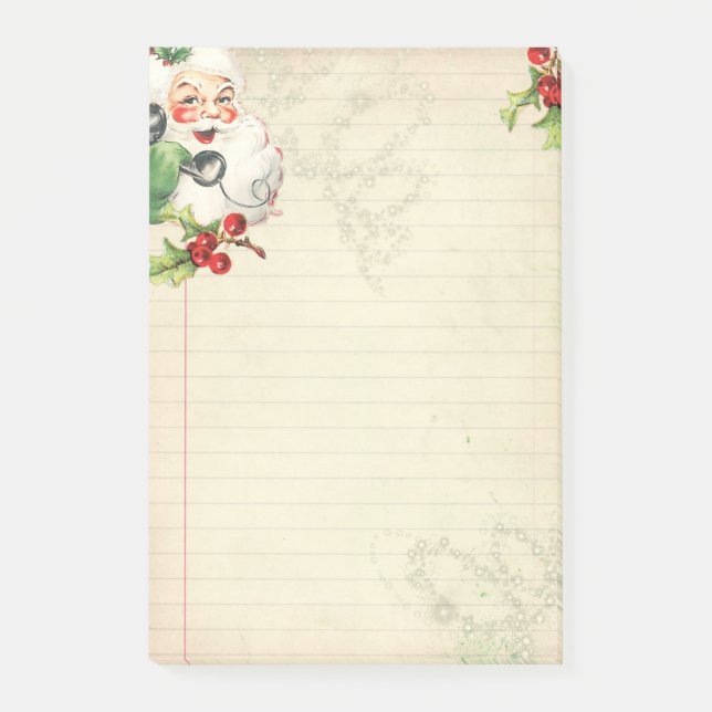 Christmas Holiday Santa Post-It Note Paper Pad (Front)