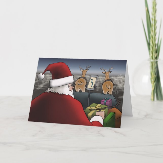 Christmas Holiday Santa with GPS Map Card (Front)