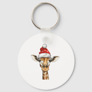 Christmas Holiday Season Xmas Giraffe   Keychain