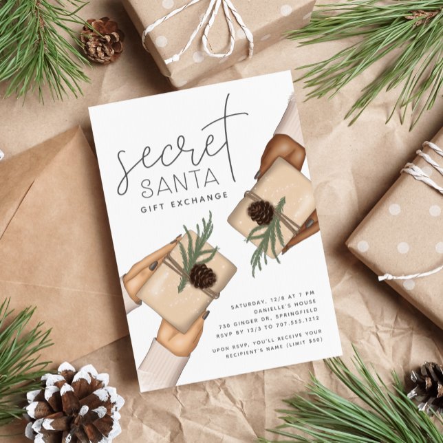 Christmas Holiday Secret Santa Gift Exchange Party Invitation (Creator Uploaded)