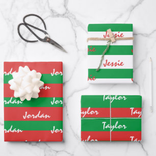 Christmas Holiday Set Custom Names Wrapping Paper