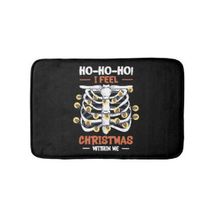 Christmas Holiday Skeleton Rib Cage Radiology Bath Mat