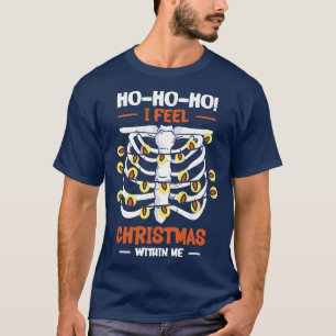 Christmas Holiday Skeleton Rib Cage Radiology  Des T-Shirt