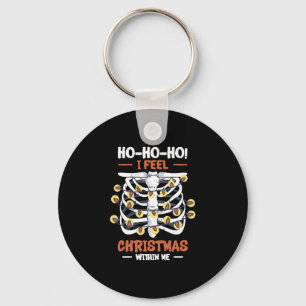 Christmas Holiday Skeleton Rib Cage Radiology Keychain