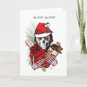 Christmas Holiday Skull Card