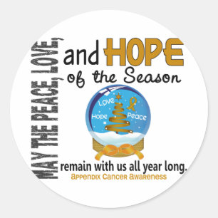 Christmas Holiday Snow Globe 1 Appendix Cancer Classic Round Sticker