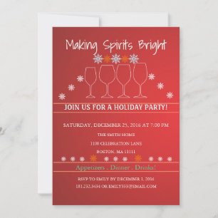 Christmas Holiday Snowflake Party Invitation