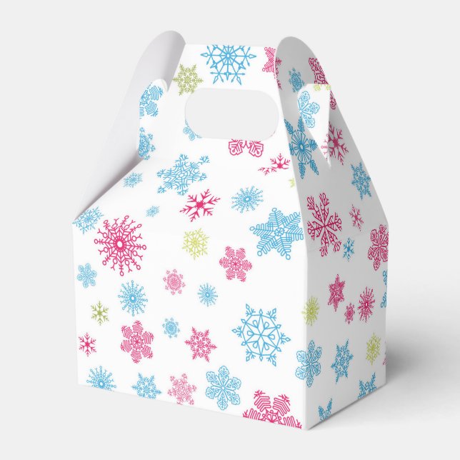 Christmas Holiday Snowflake Pattern Favor Box (Front Side)