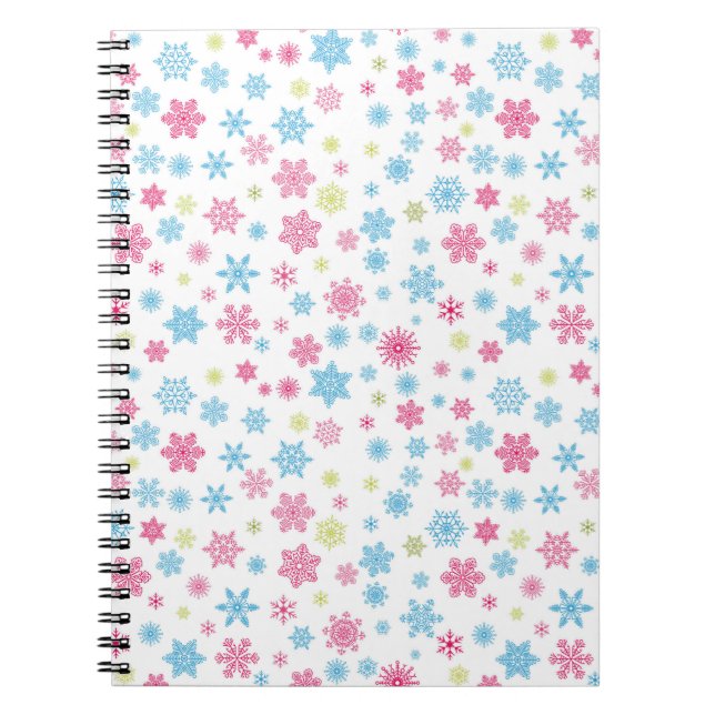 Christmas Holiday Snowflake Pattern Notebook (Front)