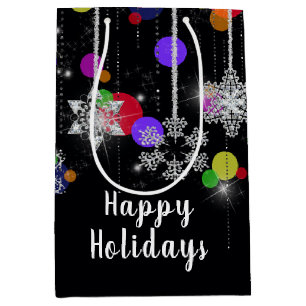 Christmas Holiday Snowflakes Medium Gift Bag