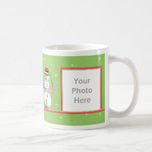 Christmas Holiday Snowman 2-Photo Frame Coffee Mug
