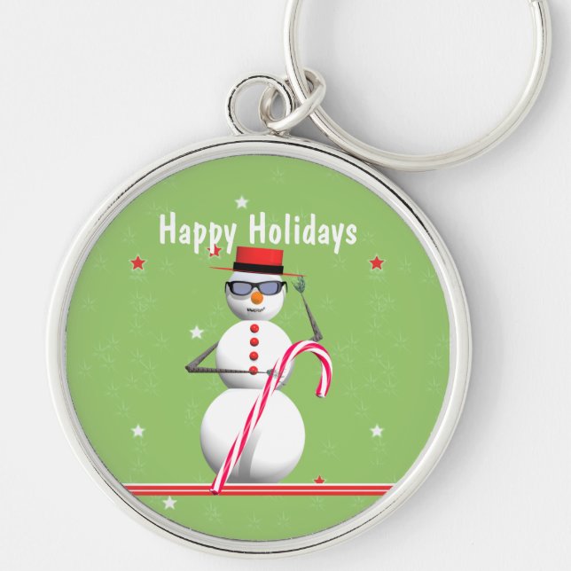 Christmas Holiday Snowman Keychain (Front)