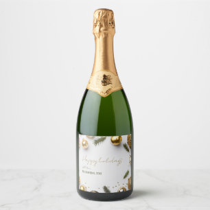 Christmas Holiday Sparkling Wine Label
