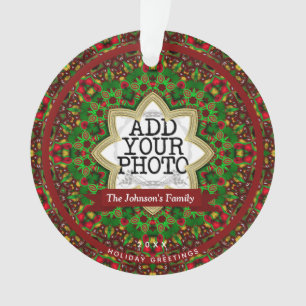 Christmas Holiday Star Family Keepsake Photo Plate Ornament