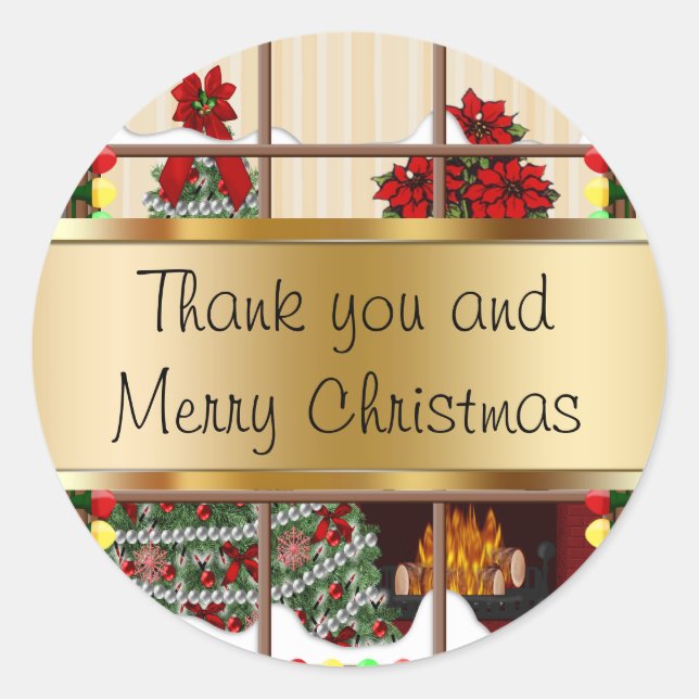 Christmas Holiday Stickers Thanks (Front)
