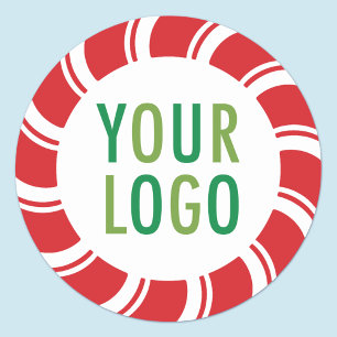 Christmas Holiday Stickers with Logo Peppermint