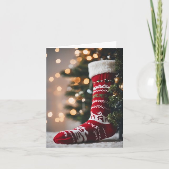 Christmas Holiday Stocking Card (Front)