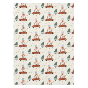 Christmas Holiday Table Cloth Animal Illustration 