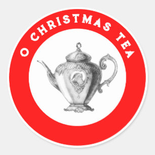 Christmas Holiday Tea  Classic Round Sticker