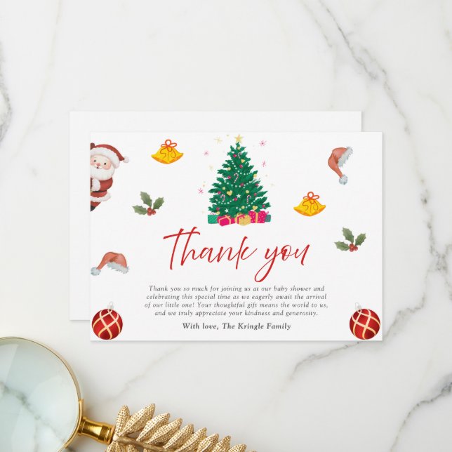 Christmas Holiday Thank You Card (Front/Back In Situ)