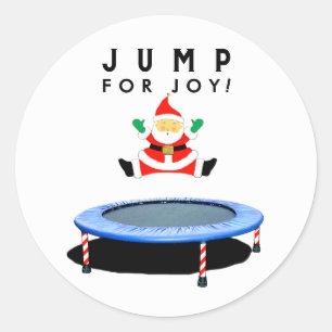 Christmas Holiday Trampoline Gymnastics Classic Round Sticker