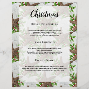 Christmas Holiday Tropical Themed Restaurant Menu
