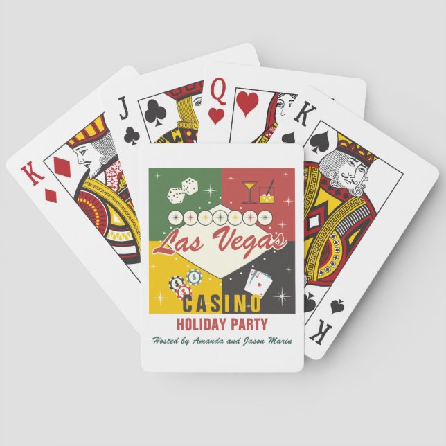 Christmas Holiday Vegas Casino Poker Night Party Playing Cards (Back)
