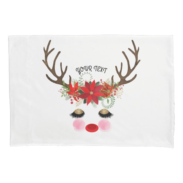 Christmas Holiday Vintage Modern Glam Ornaments Pillowcase (Front)