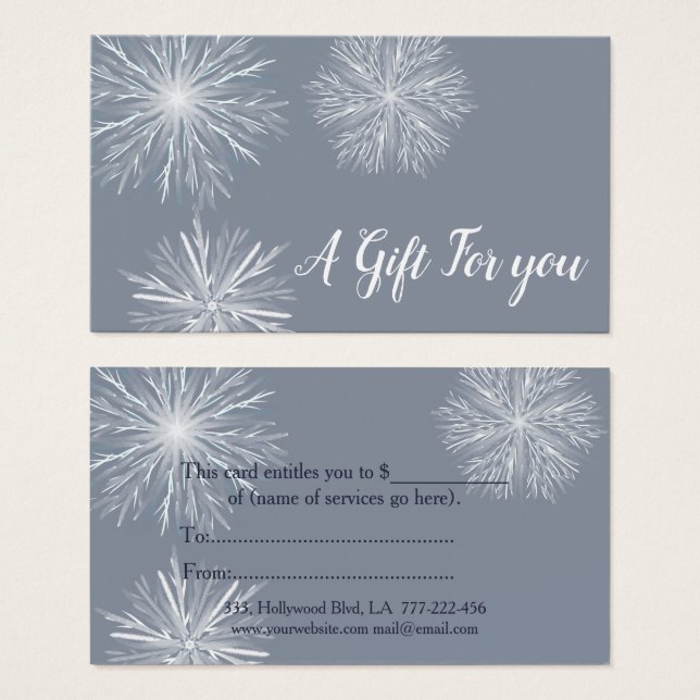 Christmas/holiday watercolor snowflakes (Front & Back)