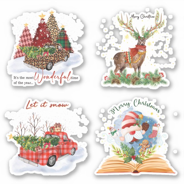 Christmas Holiday Winter Custom-Cut Vinyl Sticker (Front)