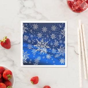 Christmas Holiday Winter Snow Flakes Napkin