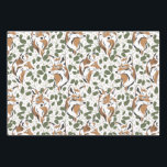 Christmas Holiday Woodland Animals Wrapping Paper Sheet<br><div class="desc">Rustic watercolor woodland animals Christmas holiday gift wrapping paper sheets. This pack includes woodland deer,  fox,  and bobcat surrounded by Christmas green foliage. A pretty earthy style. A set of 3. each sheet is 19.5" x 28.5".</div>