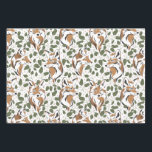 Christmas Holiday Woodland Animals Wrapping Paper Sheet<br><div class="desc">Rustic watercolor woodland animals Christmas holiday gift wrapping paper sheets. This pack includes woodland deer,  fox,  and bobcat surrounded by Christmas green foliage. A pretty earthy style. A set of 3. each sheet is 19.5" x 28.5".</div>